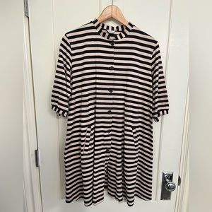 Marimekko Finland short sleeve grey and mauve a-line dress, size M